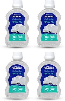 Dishmatic Dishwasher Rinse Aid, Automatic Dishwasher Liquid for Sparkling Clean Dishes (250 ml X 4 bottles) Dishwashing Detergent