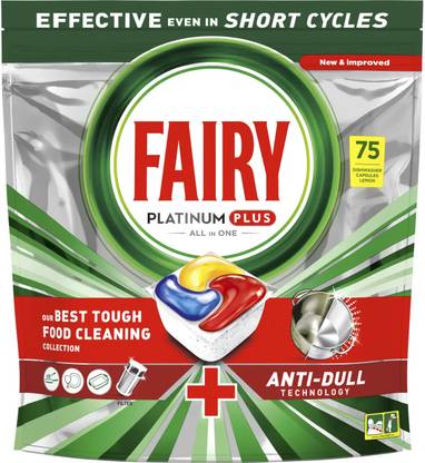 Fairy Platinum Plus All In One 75 Tablet Lemon Dishwashing Detergent