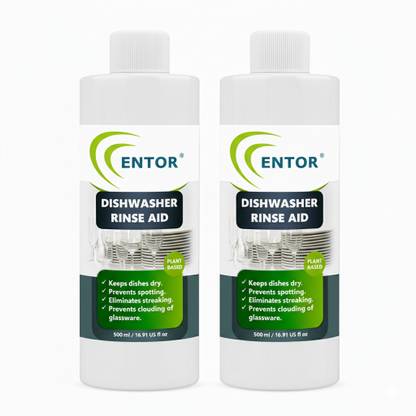 Entor Dishwasher Rinse Aid | Plant Based, Eco-Friendly And Safe | No Toxic Chemicals Dishwashing Detergent