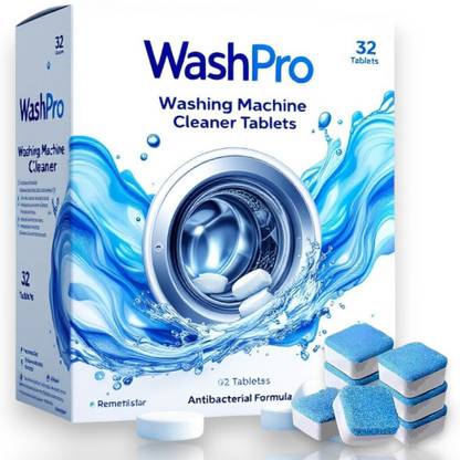WASHPRO 32 Pcs High Efficiency Drum Cleaning Tablets Dishwashing Detergent