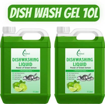 KENVI 10L best dish wash liquid original with power of lemon and neem Dishwashing Detergent