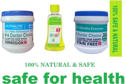 ultralite essentials Dishwasher Natural Detergent ( 100% NATURAL for your healthy life ) set combo Dishwashing Detergent