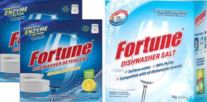 FORTUNE Dishwasher Detergent (2 Unit) + Salt (1 Unit) Dishwashing Detergent