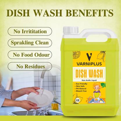 VARNIPLUS Dish Wash Gel Lemon Fragnanc 5 Liter Dishwashing Detergent