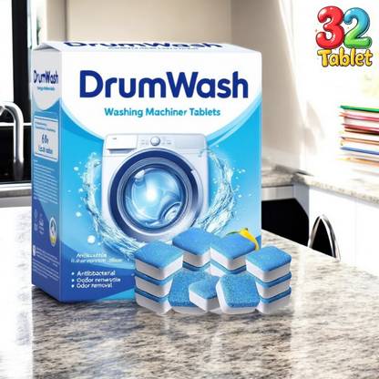 DrumWash 32 Pcs Washing Machine Drum wash Cleaning Tablets | Magic Clean BRU Dishwashing Detergent