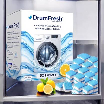 DrumFresh 32 Pcs Advanced Formula Washing Machine Cleaner for Odor Removal Dishwashing Detergent