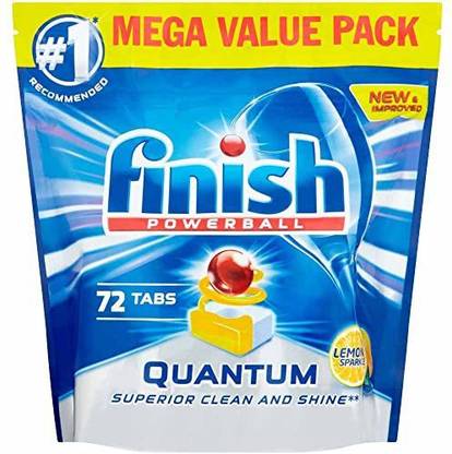 Finish Quantum Powerballs Dishwashing Detergent Tablets - Lemon 72 Tablets Dishwashing Detergent