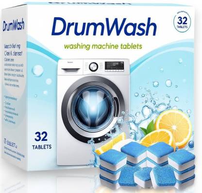 ड्रम फ्रेश 32 Pcs Professional Grade Washing Machine Cleaner | Odor-Free & Safe डिशवाशिंग डिटर्जेंट