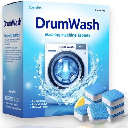 DrumFresh 32 Pcs Top-Load & Front-Load Washing Machine Cleaner Tablets | Deep Clean Dishwashing Detergent