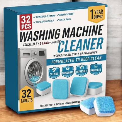 QuickRinse Big Pack 32 DeepClean Washing Machine Tablets Gentle on Machine Dishwashing Detergent