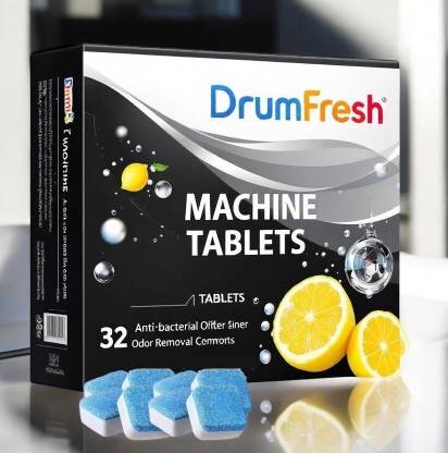 Lipsaa Pack of 32 Tablets for Drum and Tub Cleaning Dishwashing Detergent