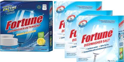 FORTUNE Dishwasher Detergent (1 Unit) + Salt (3 Unit) Dishwash Bar