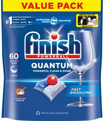Finish Dishwasher Tablets Quantum 60 Reg Dishwashing Detergent