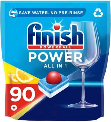 Finish Powerball All in 1 Max Lemon Dishwasher Mega Value 90 Tablets Dishwashing Detergent
