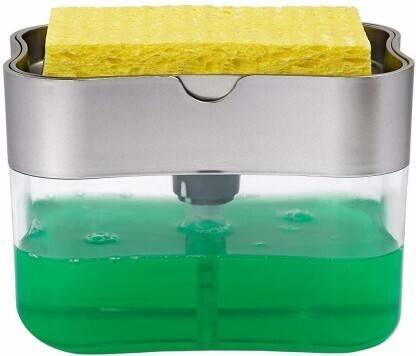 Hk Group 2 IN 1 Sponge Caddy and soap Dispenser | Box with soap Dispenser ,1PCS Dishwashing Detergent