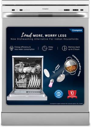 Crompton FS-DWVOA13PS-ENT Free Standing 13 Place Settings Dishwasher