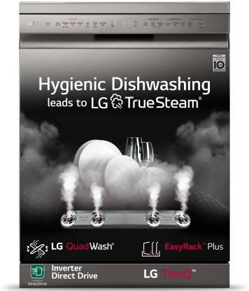 LG DFB424FP Free Standing 14 Place Settings Intensive Kadhai Cleaning| No Pre-rinse Required Dishwasher