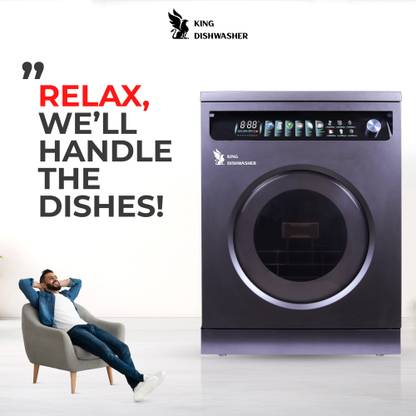 KING DISHWASHER S18 Dishwasher | Digital Display | 6 Wash Modes | 10L Water Save | 70°C Clean Built-in 16 Place Settings Dishwasher