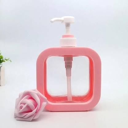 MAKD SQUARE LIQUID DISPENSER PINK Plastic Bathroom Set