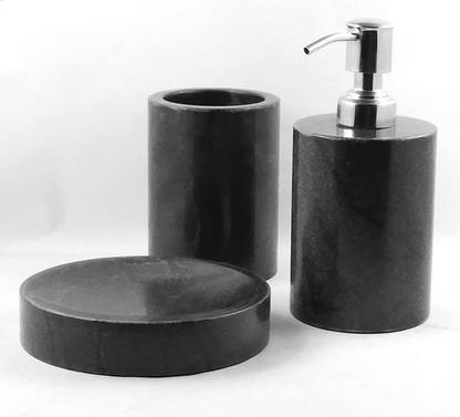AONEDESIGN Bathroom Accessory Set- Natural Black Marble Luxury Bathroom Accessory Set. Marble Bathroom Set