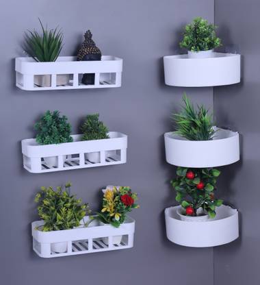 Mirramor Plastic Multipurpose Wall Mount Storage Rack Shelf Plastic Wall Shelf
