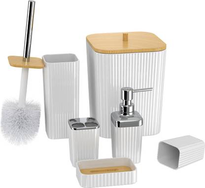 R. N. ABS Bathroom Accessories Set | Modern Bath Set | Bathroom Cleaning Set | Plastic Bathroom Set