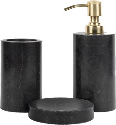 FILLDGAP LLP BLACK MARBLE SET OF 3 Marble Bathroom Set