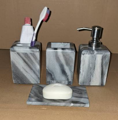 TEJASWI CRAFT Stone made bathroom complete accessories set. Marble Bathroom Set