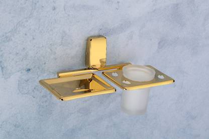 AGMECO Soap Dish with Tumbler Holder Stylish & Durable Stainless Steel Bathroom Set