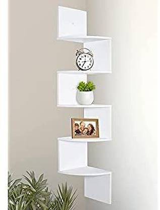 forex max handicrafts Zig Zag Home Decor Floating Display Rack Storage Organizer Unique Design Engineered Wood Display Unit
