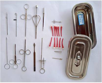 Kshama Teat Surgery Kit. Veterinary Teat Instrument Set Dissection Kit