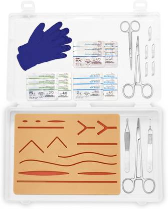 B-Arm Suture Practice Kit with Pad, 5 Tools & Blades, 18 Threads, 2 Gloves| Dissection Kit