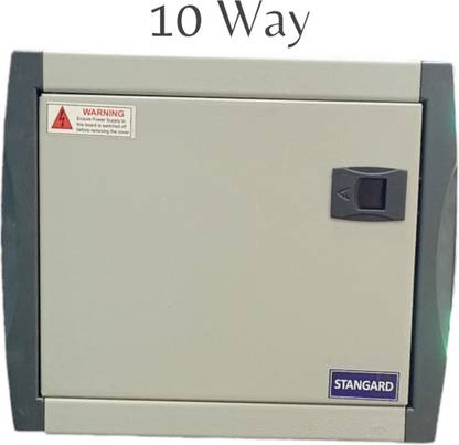 Stangard 10 Way MCB Box with Double Door Design | Rust Resistant Distribution Board