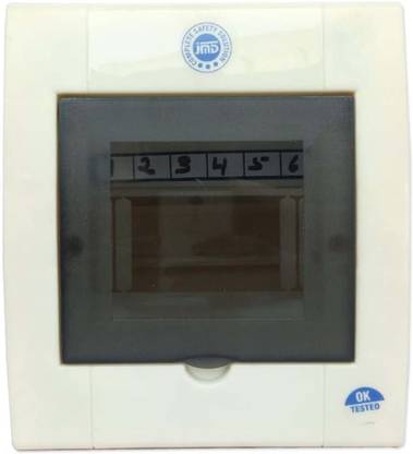 jmD Gold Db Spn 4Way & 6Way Circuit Protection Distribution Mcb Box With Plastic Wall Plate Distribution Board