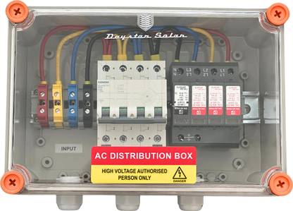 DAYSTAR SOLAR ACDB Box Three Phase 32A 4Pole 416V MCB,3 Phase spd for 3kw to 10kw Distribution Board