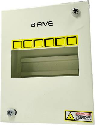 b'five Circuit Protection spn door mcb board Metal base 6 Way mcb box Single Pole_E Distribution Board