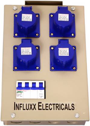 Influxx INFLX_136 ,3 Pin ,16 Amps Industrial Plug And Socket ,63 Amps TPN With Metal DB Distribution Board