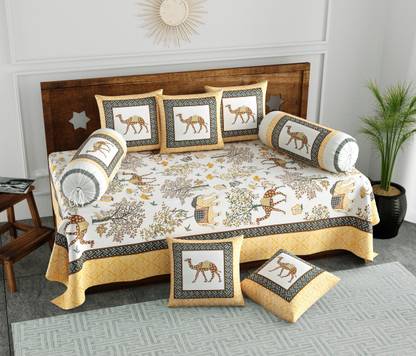 Blocks Of India Cotton Animal Diwan Set