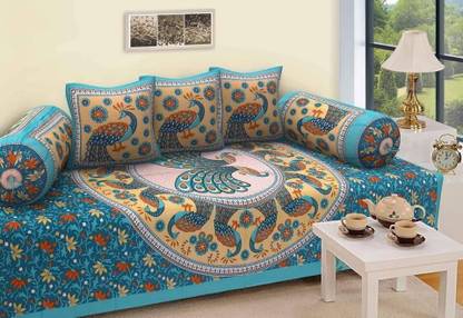 Adorn Cotton Floral Diwan Set
