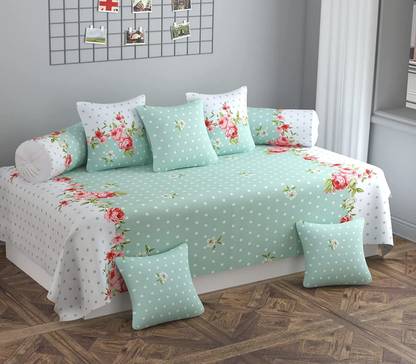 Rabhnoor Polycotton Floral Diwan Set