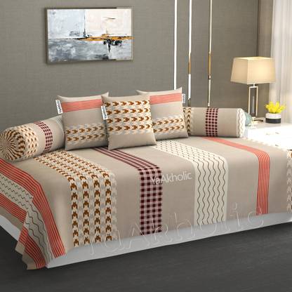 YaAkholic Cotton Striped Diwan Set