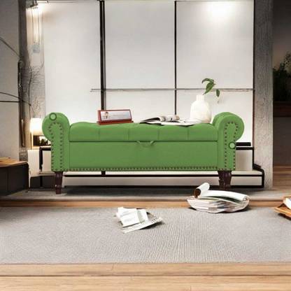 TFS Luxurious Armrest Nail-head Trim Settee/Sofa 3 Seatter For Bedroom/Living/office Solid Wood Settee