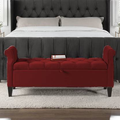 TFS Luxury Roll-Arm 2 Setter Sofa/Bench/Settee with Storage Box For Bedroom/Living Solid Wood Settee