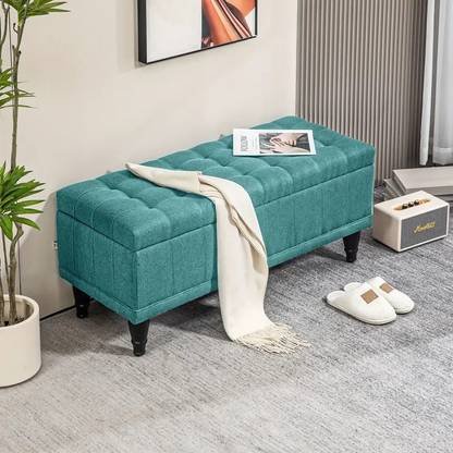MAJESTIC MART Versatile Ottoman Bench with Storage - Ideal for Home, Office, and Livingroom Solid Wood Settee
