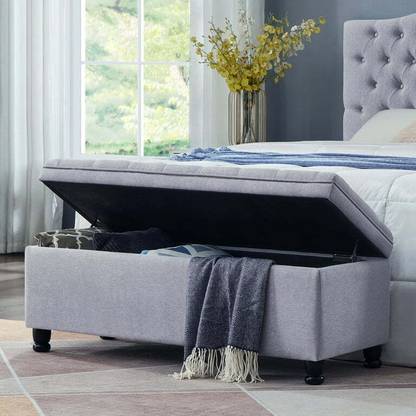MAJESTIC MART Premium Velvet Storage Bench Sofa couches Ottoman 2 Seater Sofa for Home/Office Solid Wood Settee