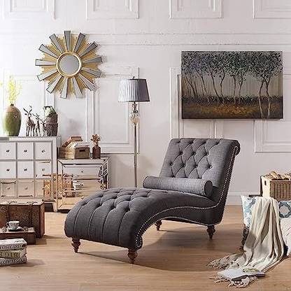 Soul Light Art Fabric Single Modern Lounge Lazy Sofa Bed Chair Recliner Couch Solid Wood Settee
