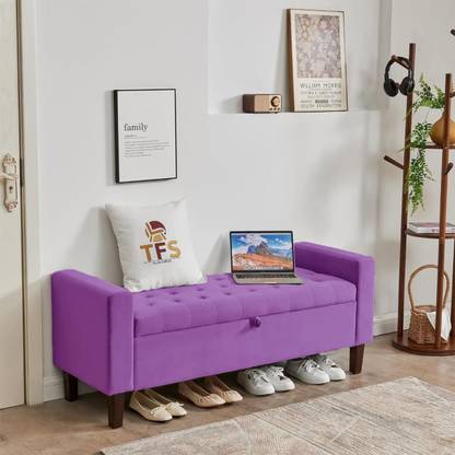 TFS Royal Premium Velvet Fabric Tufted Sofa/Bench 2 Seater for Bedroom/Livingroom Solid Wood Settee