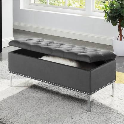 TFS Luxury Chesterfield Designer Bench Settee with Storage Box Solid Wood Settee