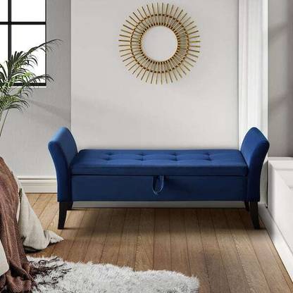 TFS Classic Luxury Design 2 Seater Sofa/Bench with Storage Box For Home/Office Solid Wood Settee