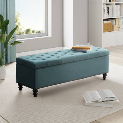 TFS Golden Nail-Head Tufted Sofa/Settee 2 Seater with Storage Box For Bedroom/Living Foam Settee